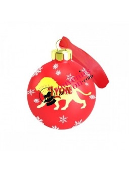 Boule de Noël Lyon rouge et or chez Souvenirsdelyon.com