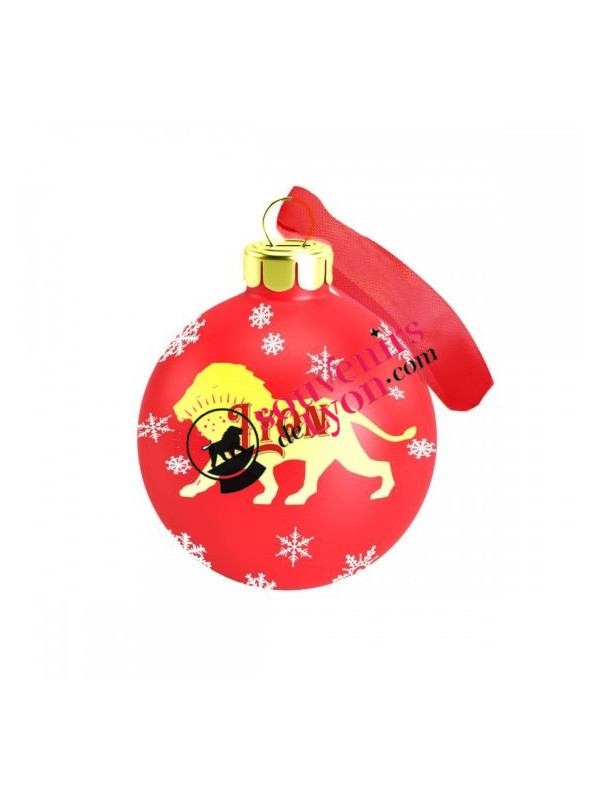 Boule de Noël Lyon rouge et or chez Souvenirsdelyon.com