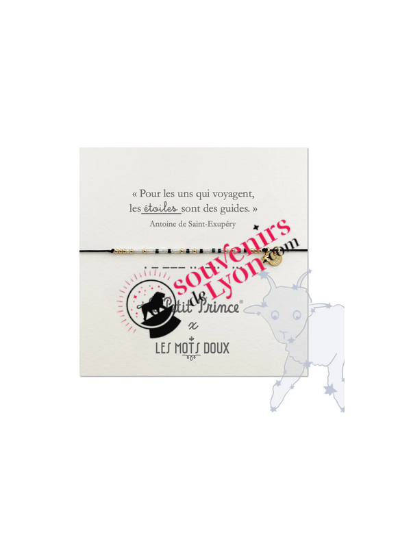 Bracelet Le Petit Prince Code Morse étoiles 2 chez Souvenirsdelyon.Com