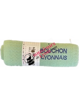 Torchon Lyon Bouchon Lyonnais vert chez Souvenirsdelyon.Com