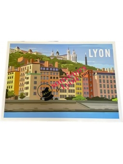 Poster Lyon Old Town Panorama at Souvenirsdelyon.Com