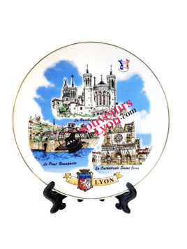 Lyon plate with golden fillet at Souvenirsdelyon.Com