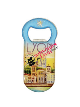 Magnet Lyon bottle opener poster at Souvenirsdelyon.Com