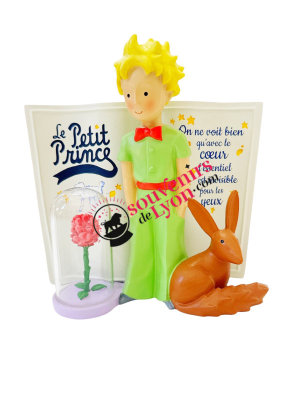 Figurine The Little Prince, book, the rose and the fox