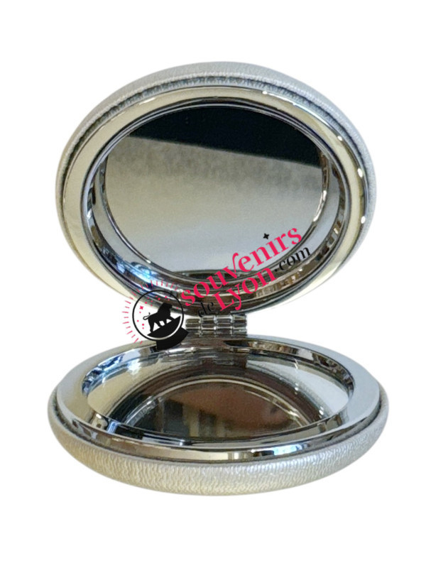 Miroir de poche Lyon Blanc 3 chez Souvenirsdelyon.Com