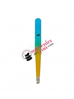 Pinces à épiler Lyon Turquoise/Jaune 1 chez Souvenirsdelyon.Com