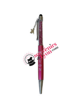 Stylo Lyon Breloque Tactile Fuchsia 1 chez souvenirsdelyon.com