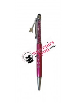 Touch Ball Pen Lyon Charm Fuchsia 1 on souvenirsdelyon.com