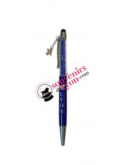 Stylo Lyon Breloque Tactile Bleu 1 chez souvenirsdelyon.com