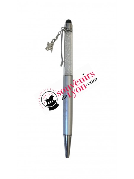 Stylo Lyon Breloque Tactile Argent 1 chez souvenirsdelyon.com