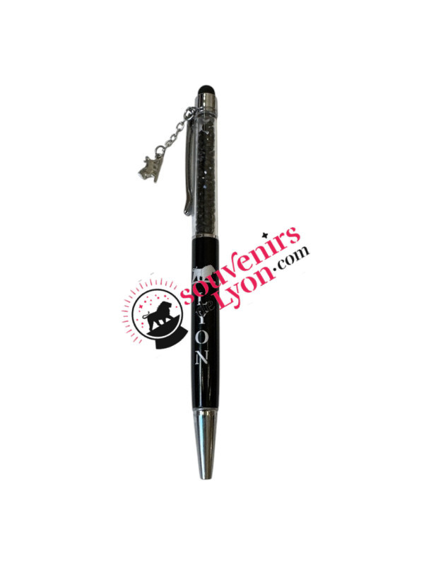 Stylo Lyon Breloque tactile Noir/noir 1 chez souvenirsdelyon.com
