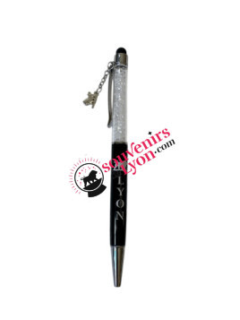 Stylo Lyon Breloque tactile Noir/blanc 1 chez souvenirsdelyon.com