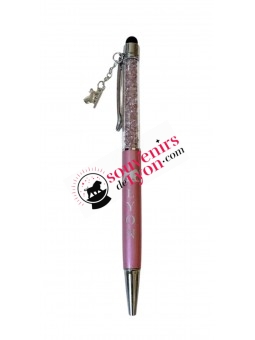 Stylo Lyon Breloque Tactile Rose 1 chez souvenirsdelyon.com