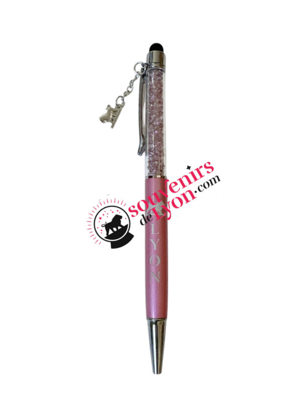 Stylo Lyon Breloque Tactile Rose 1 chez souvenirsdelyon.com