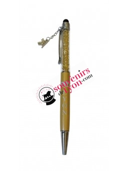 Stylo Lyon Breloque tactile Doré 1 chez souvenirsdelyon.com