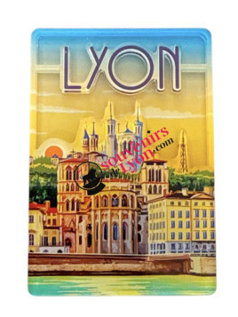 Magnet Lyon poster 3D chez Souvenirsdelyon.Com