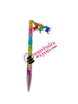 Stylo Lyon 3 lions rose chez Souvenirsdelyon.Com