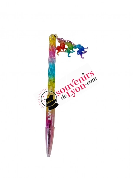 Stylo Lyon 3 lions rose chez Souvenirsdelyon.Com