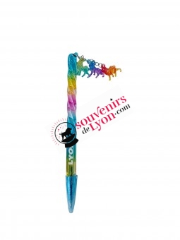 Stylo Lyon 3 lions bleu chez Souvenirsdelyon.Com