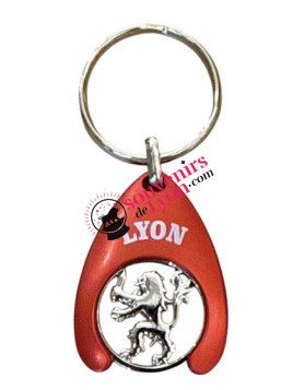 Porte-clés blason rouge Lyon chez Souvenirsdelyon.Com