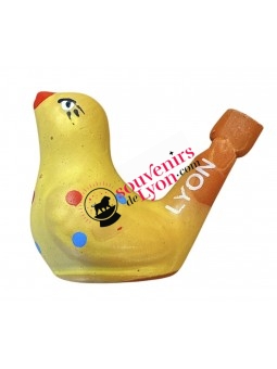 Sifflet d'oiseaux Lyon jaune chez Souvenirsdelyon.Com