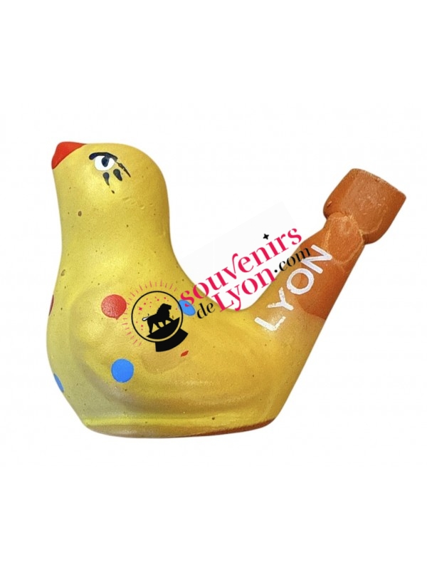 Sifflet d'oiseaux Lyon jaune chez Souvenirsdelyon.Com