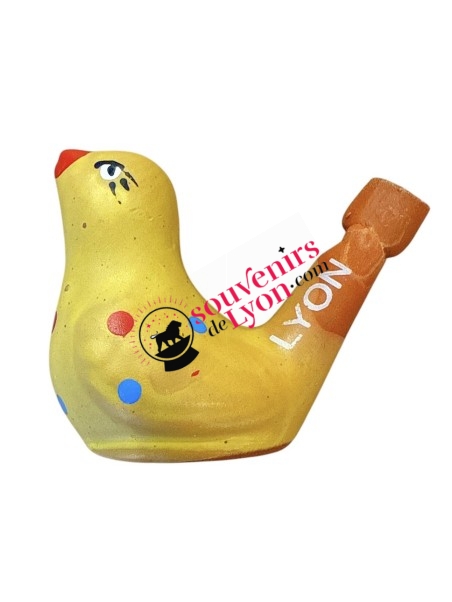 Sifflet d'oiseaux Lyon jaune chez Souvenirsdelyon.Com