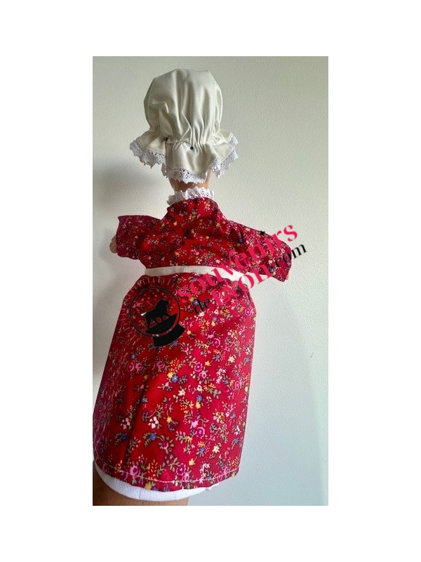 Marionnette la Madelon robe rouge chez Souvenirsdelyon.com