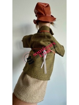 Hand puppet Gnafron green chevron 3 at Souvenirsdelyon.com