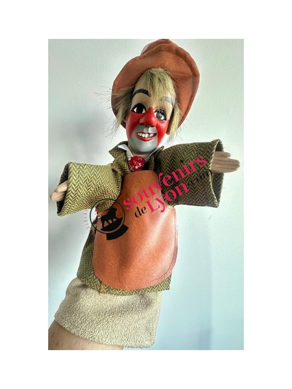 Hand puppet Gnafron green chevron at Souvenirsdelyon.com