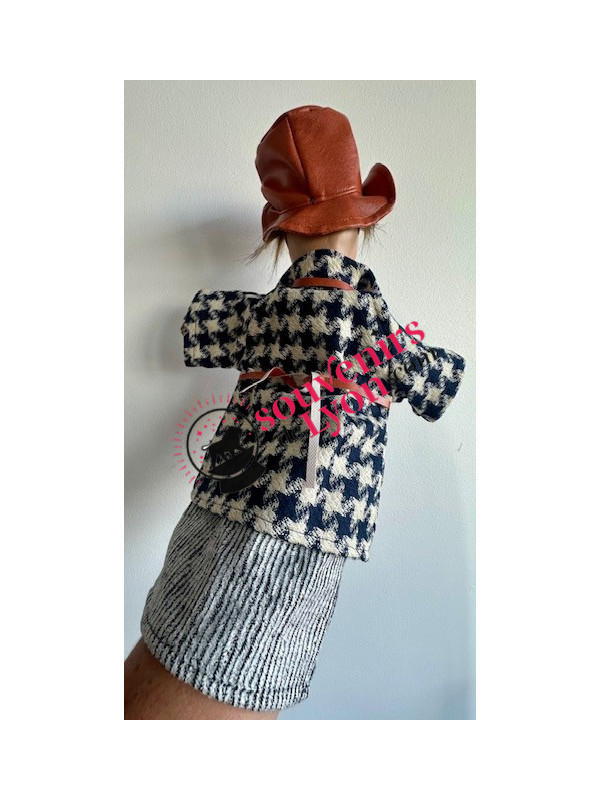 Hand puppet Gnafron houndstooth 3 at Souvenirsdelyon.com