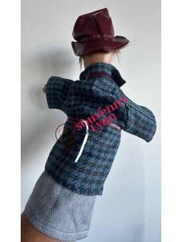 Marionnette Gnafron carreaux bleus chez Souvenirsdelyon.com