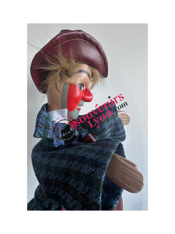 puppet Gnafron blue plaid 2 at Souvenirsdelyon.Com