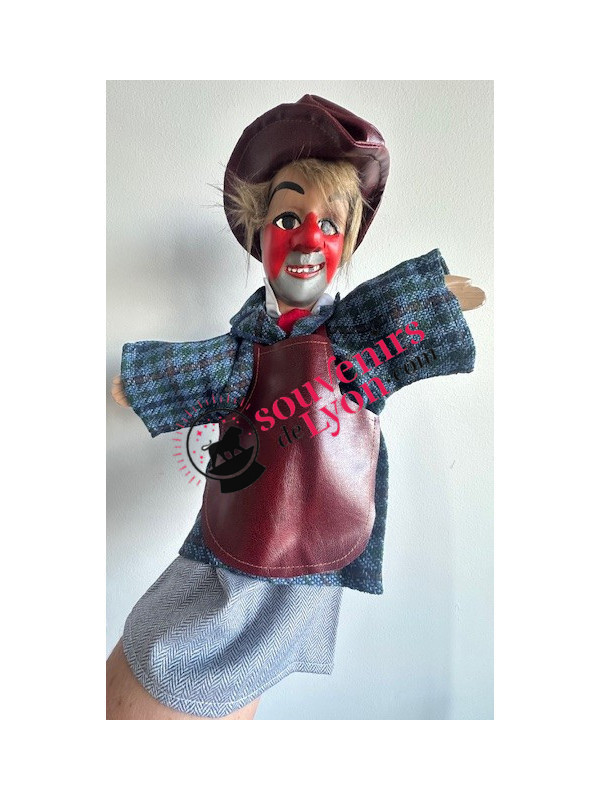 puppet Gnafron blue plaid at Souvenirsdelyon.Com
