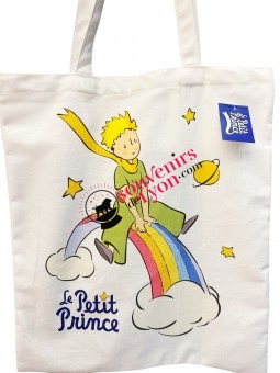 The Little Prince white rainbow tote bag on souvenirsdelyon.com
