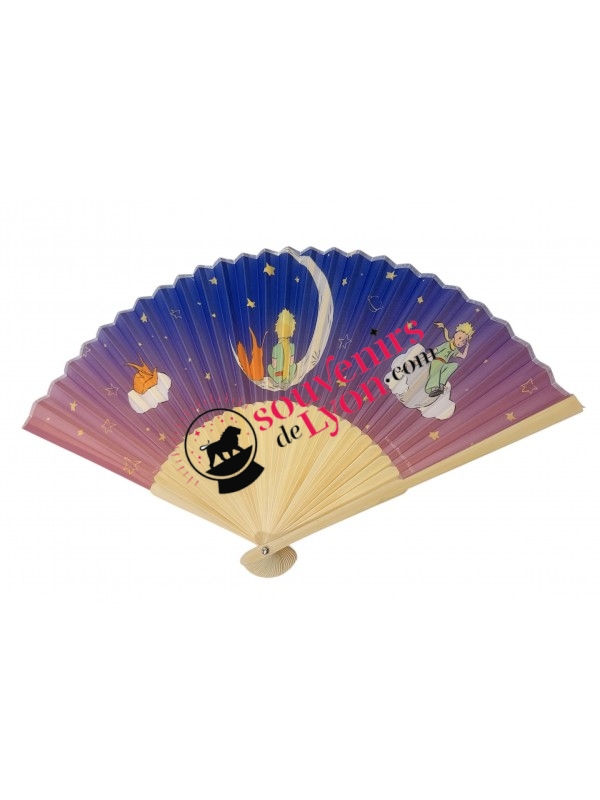 Eventail bambou Le Petit Prince Rose / Bleu chez Souvenirsdelyon.com