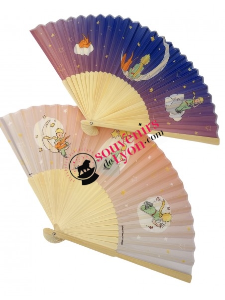 Eventail bambou Le Petit Prince Rose / Bleu chez Souvenirsdelyon.com