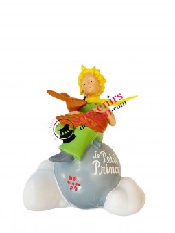the little prince on his planete with the fox statue on souvenirsdelyon.com