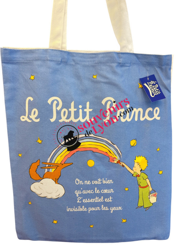 Tote bag le Petit Prince arc-en-ciel bleu chez Souvenirsdelyon.com