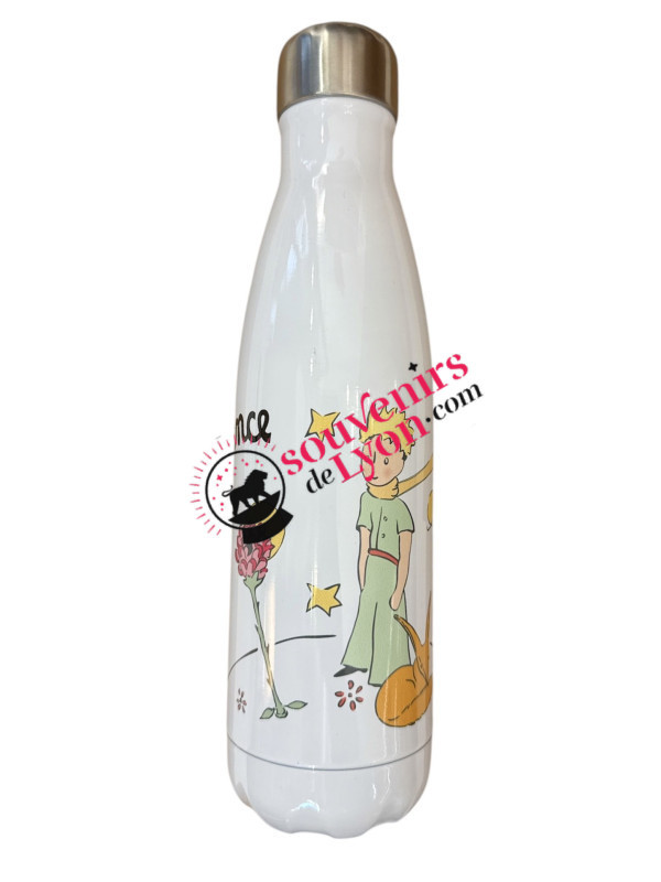 Bouteille isotherme blanche le Petit Prince mouton renard rose chez Souvenirsdelyon.com