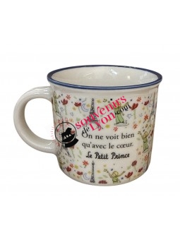 Mini Mug Le Petit Prince fleur Tour Eiffel chez souvenirsdelyon.com