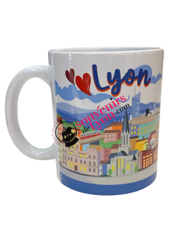 Lyon mug white with heart on souvenirsdelyon.com