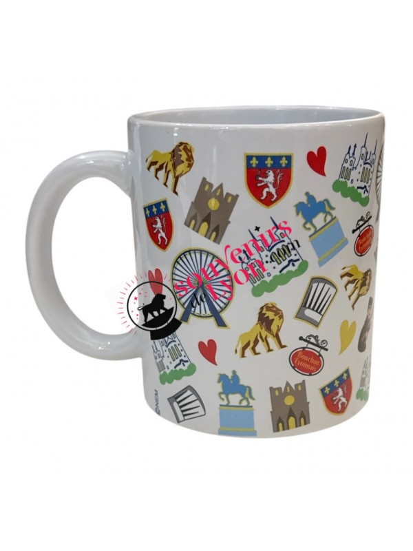 Mug Lyon Symbole blanc chez Souvenirsdelyon.com