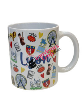 Mug Lyon Symbole blanc chez Souvenirsdelyon.com