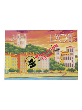 Magnet quai Lyon orange chez Souvenirsdelyon.com
