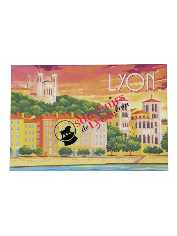 Magnet quai Lyon orange chez Souvenirsdelyon.com