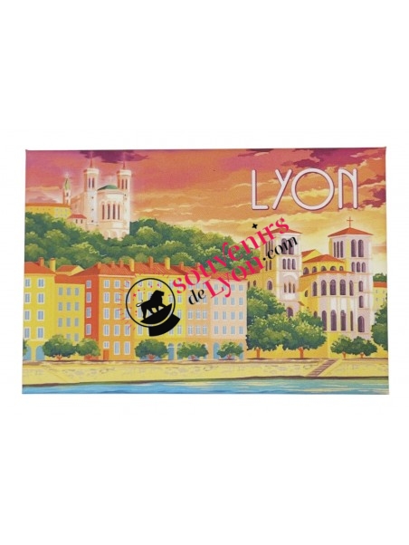 Magnet quai Lyon orange chez Souvenirsdelyon.com
