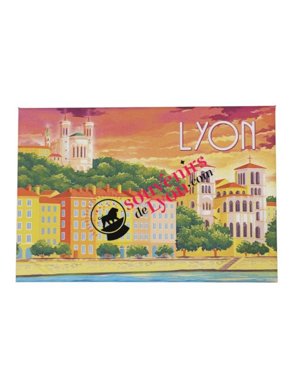 Magnet quai Lyon orange chez Souvenirsdelyon.com