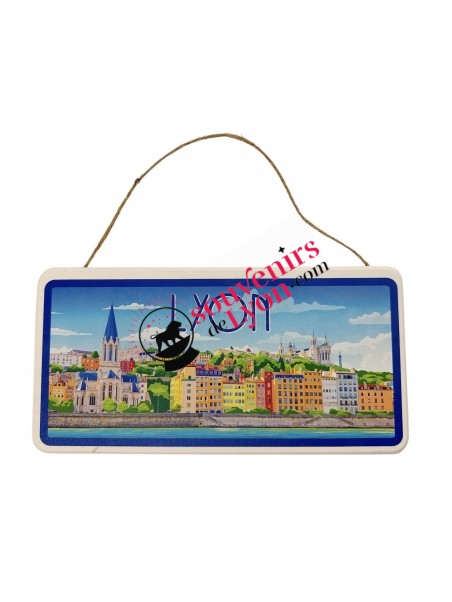 Plaque poster bleu Lyon chez souvenirsdelyon.com