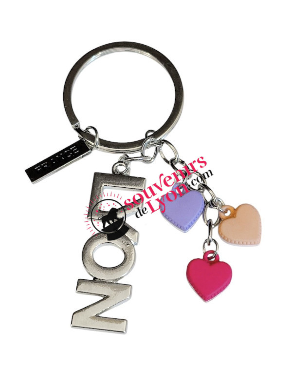 Porte-clé Macaron coeur Lyon chez souvenirsdelyon.com